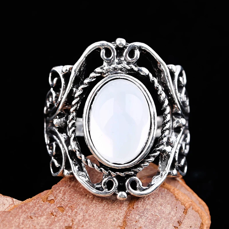 Винтажные антикварные кольца из лунного камня для женщин и девушек ретро