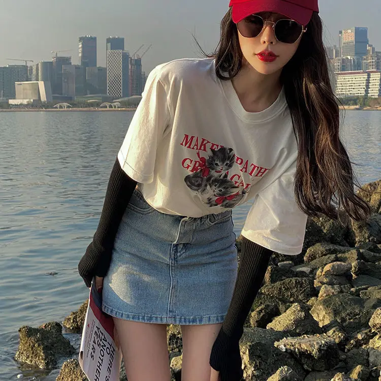 

Denim Skirt Women's 2021 Summer New Hot Girl A-line Short High Waist Hollow Out Solid Color Street Style Thin Hip Mini Skirt