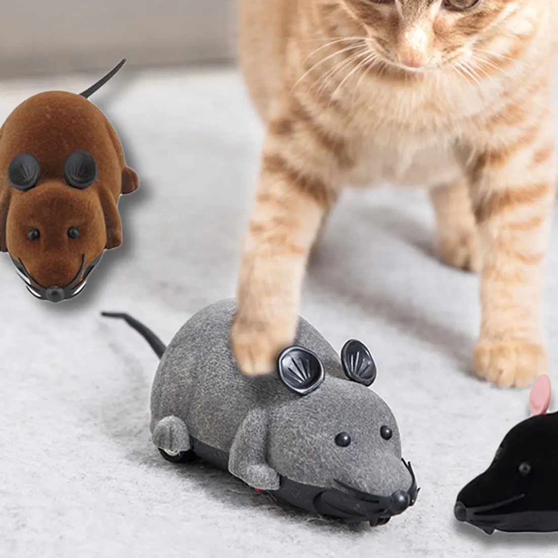 

Cat Toys Electronic Rat Mice Toy Remote Control Wireless RC Simulation Mouse Toy For Kitten Cat Novelty Toy