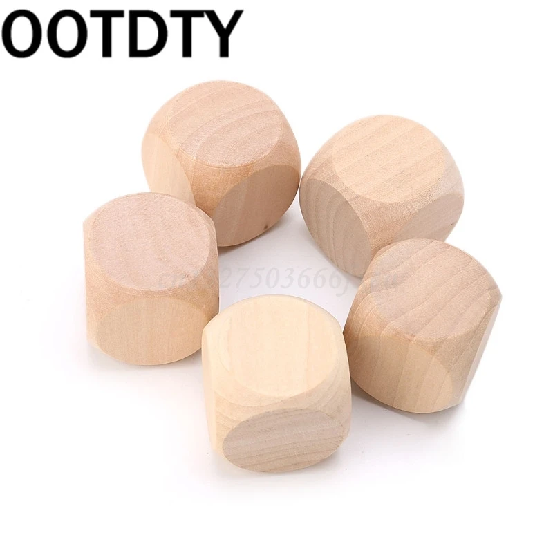 40 мм пустое дерево игральные кости Детские игрушки печать гравировка живопись DIY