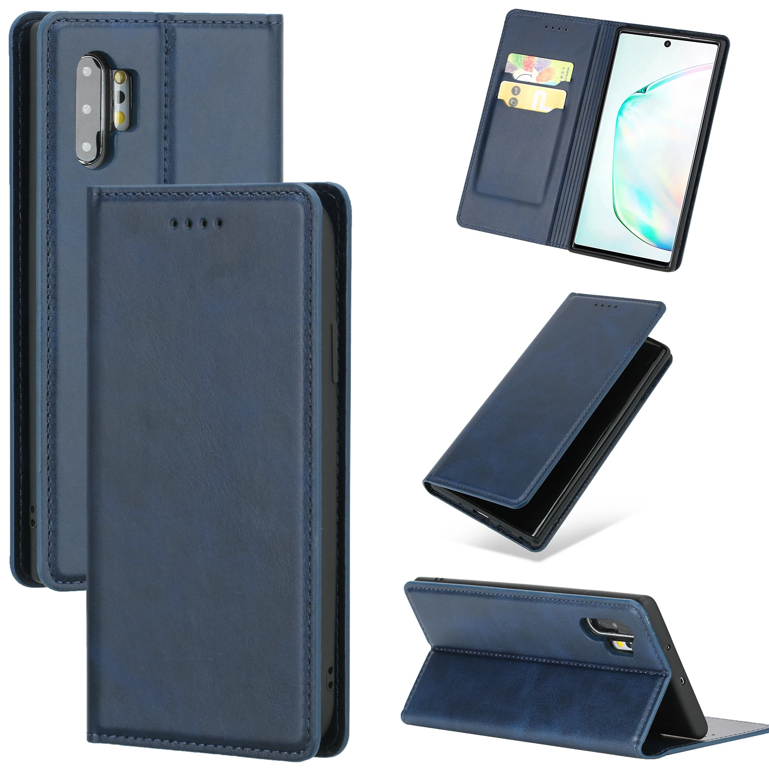 Blue S10e кожаный чехол для телефона Samsung Galaxy Note 10 S10 плюс полноразмерный защитный флип-чехол с подставкой и отделениями для карт Магнитная Примечание 10+ Coque - Цвет: Blue