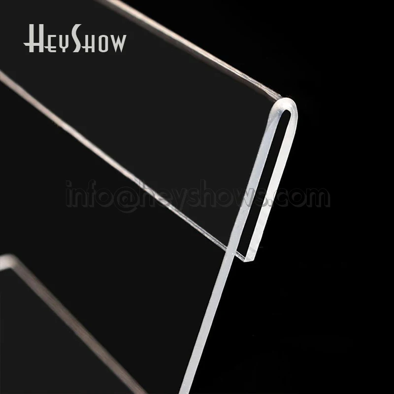 10pcs l shaped desk acrylic price tag stand clear acrylic table sign label frame desktop display holder paper name card holders free global shipping