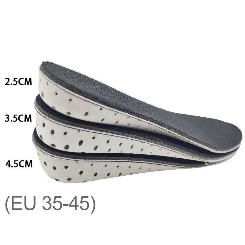 

1Pair Hard Breathable Memory Foam Heel Lifting Inserts 2.3/3.3/4.3cm Height Increase Insole Shoe Lifts Pads Insoles For Unisex
