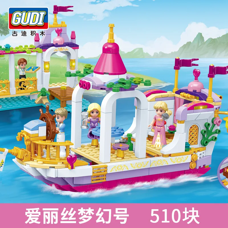 GUDI 9019 Disneylys принцесса Алиса кирпичи замок вечерние Legoings друзья строительные