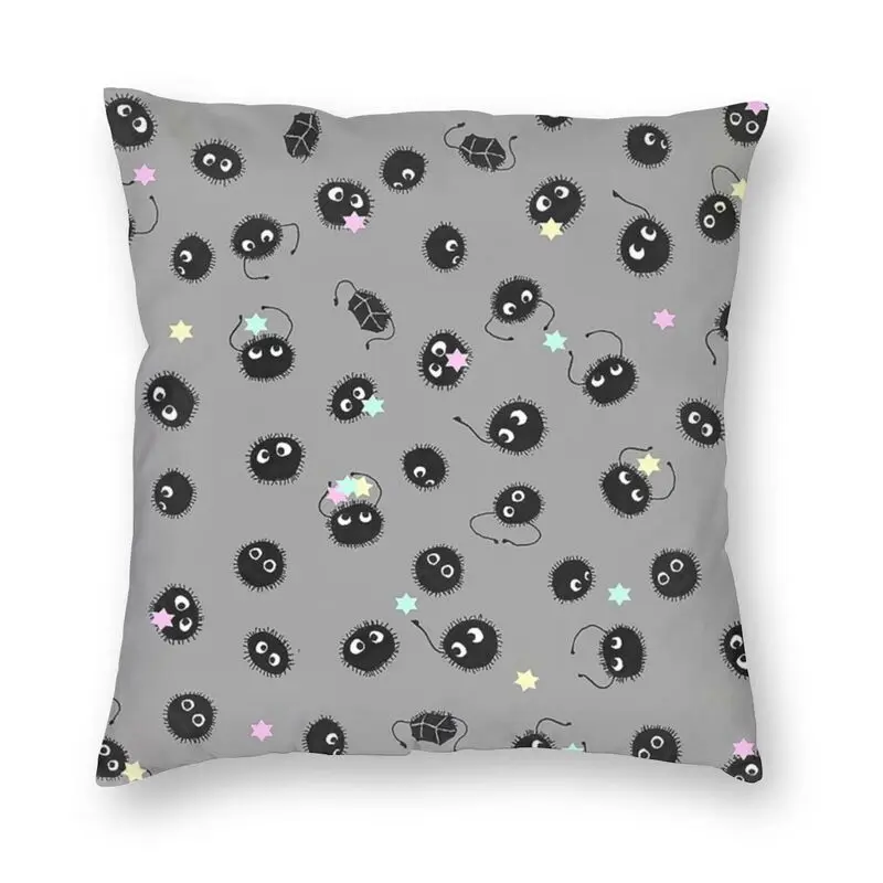 

Totoro Soot Sprites Children Cushion Cover Hayao Miyazaki Studio Ghibli Floor Pillow Case for Sofa Pillowcase Home Decoration