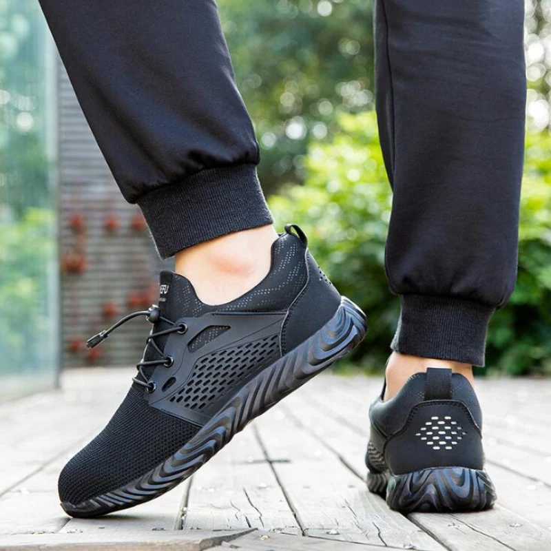 Мужские уличные дышащие сетчатые легкие и удобные защитные рабочие ботинки со