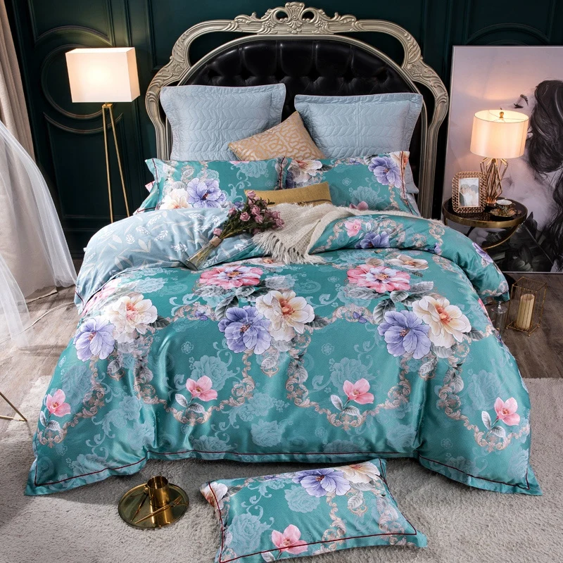 

Chic Home Bright Color Flowers Blossom Bedding Set 100%Cotton Soft Silky Duvet Cover Bed sheet Pillowcase Queen King size 4Pcs