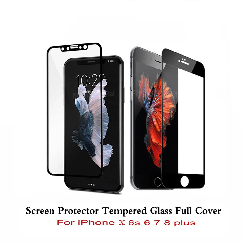 3D закаленное стекло для iPhone 6 6S 7 8 Защитная пленка экрана Plus X стекло|Защитные