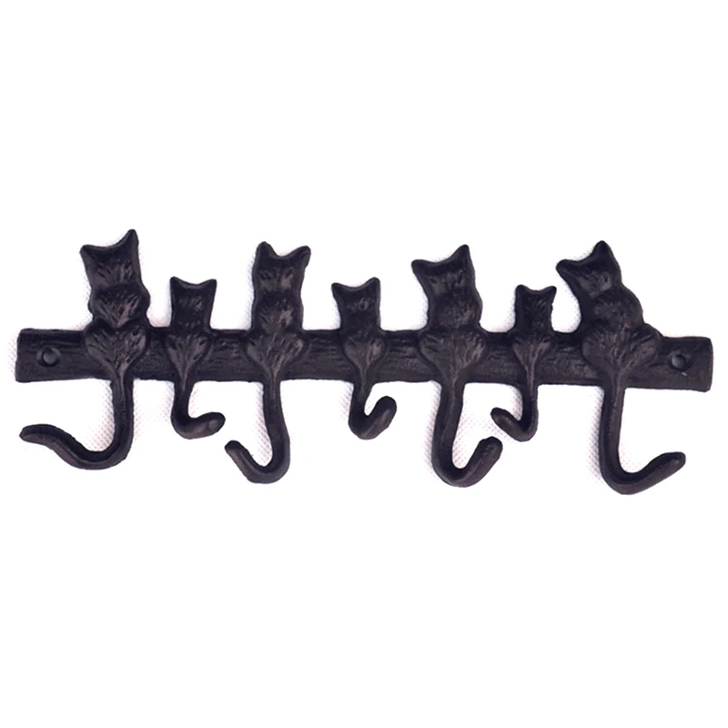 7 Cats Cast Iron Wall Hanger-Decorative Keys Holder with Hooks-Wall Mounted | Дом и сад