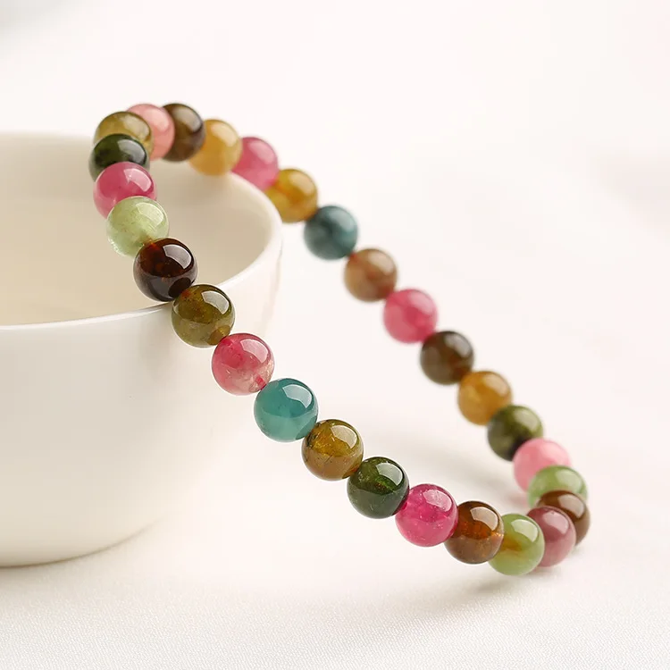 

Handmade Candy Colors Strand Bracelet Natural Crystal Beads Bracelet Women Romantic Jewelry Female Bracelets Girls Trendy A0010