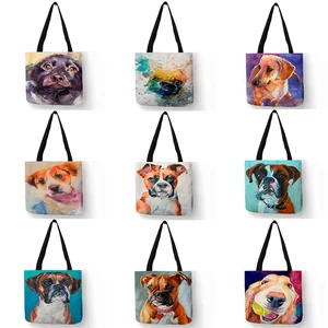 Сумка-тоут женская с рисунком милой собаки, для путешествий