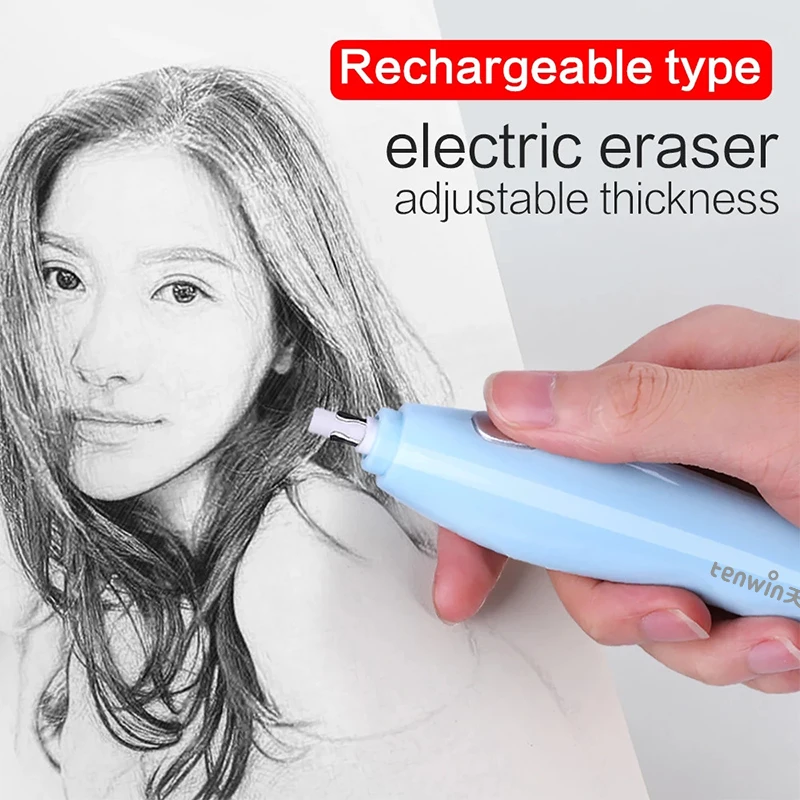 

2 Colors Adjustable Mechanical Automatic Tenwin Eraser Pencil Mechanic Stationery Refill Highlights For Sketch Drawing