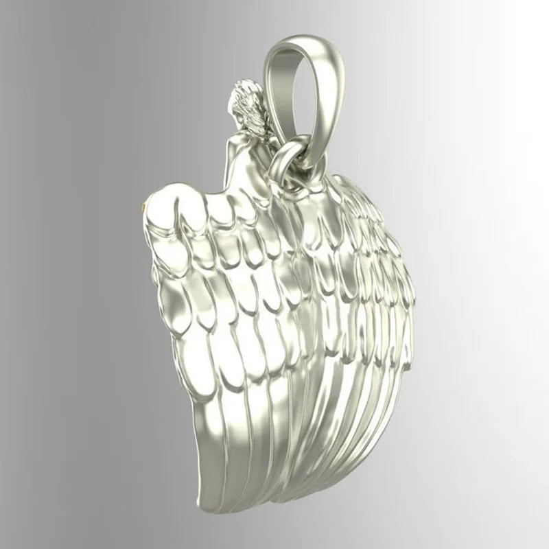 New Trendy Couple Pendants Fashion Gold Color Two Tone Metal Feather Wings Lovers Pendant Accessory Z5T521 | Украшения и