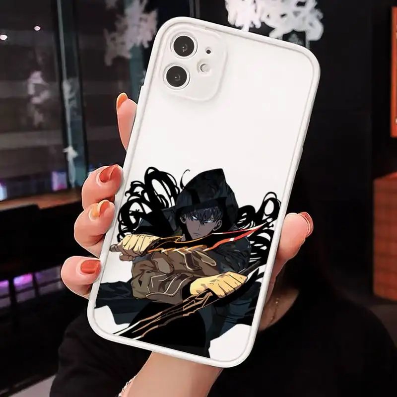 

Comics solo leveling cool black Sung Jin-Woo Phone Case Matte Transparent for iPhone 7 8 11 12 s mini pro X XS XR MAX Plus