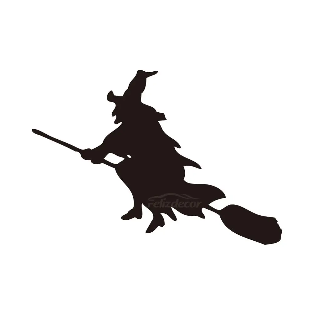 Автомобильные наклейки Witch On A метлы праздничные декоративные автомобильные окна