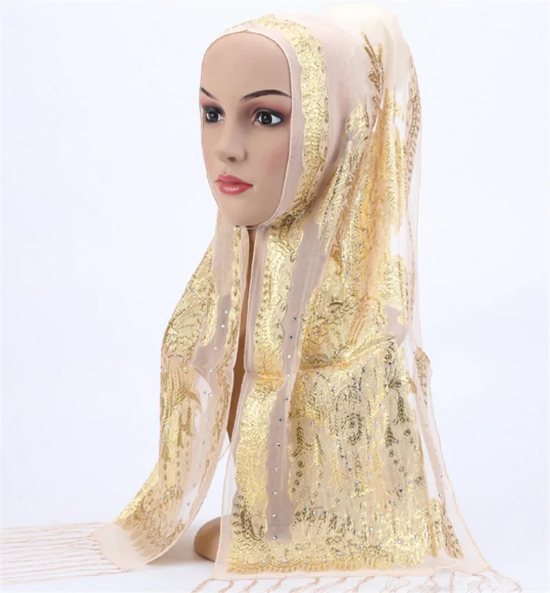 30*125 см Для женщин блестящего шелка кисточкой хиджабы-шарфы палантины Мягкие