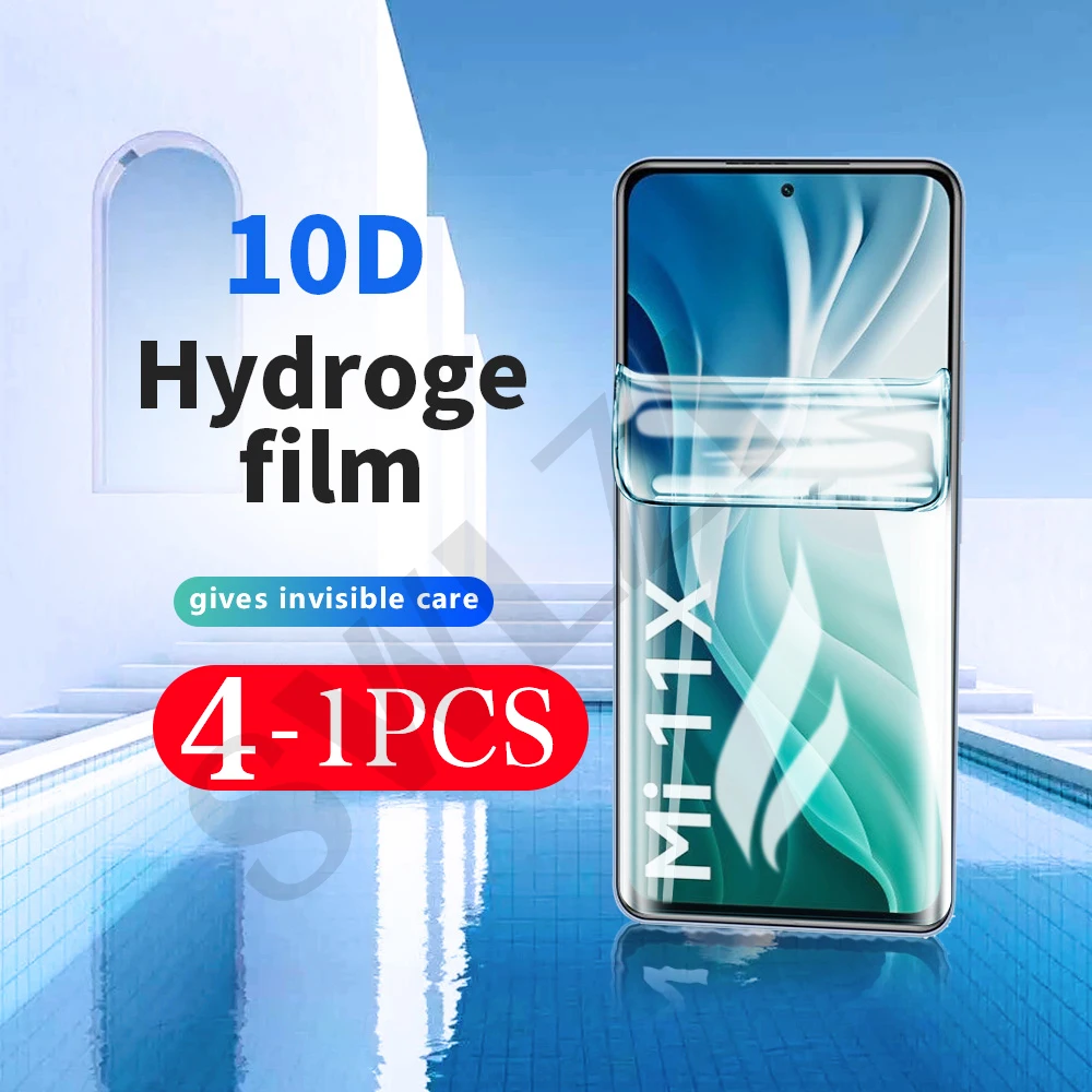 

4-1Pcs 9D full cover Not class for Xiaomi mi 11 Ultra 11i 11X 10 Lite 10S 10T Pro 9T 9 8 SE phone screen protector hydrogel film