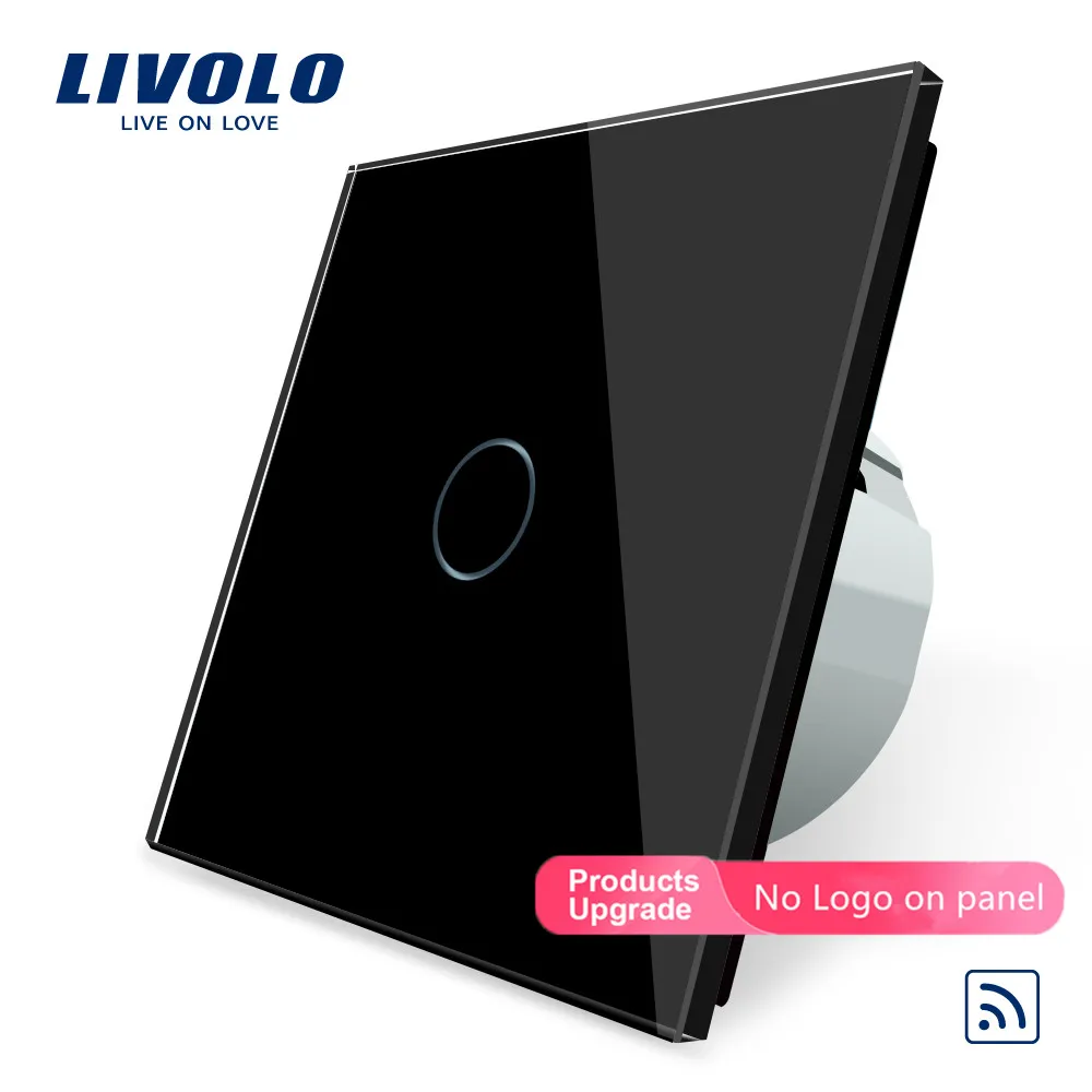 Livolo/Стандартный настенный светильник дистанционный сенсорный переключатель, 1gang 1way, Стекло Панель, 220~ 250 V, C701R-1/2/3/5, без пульта дистанционного управления, без логотипа