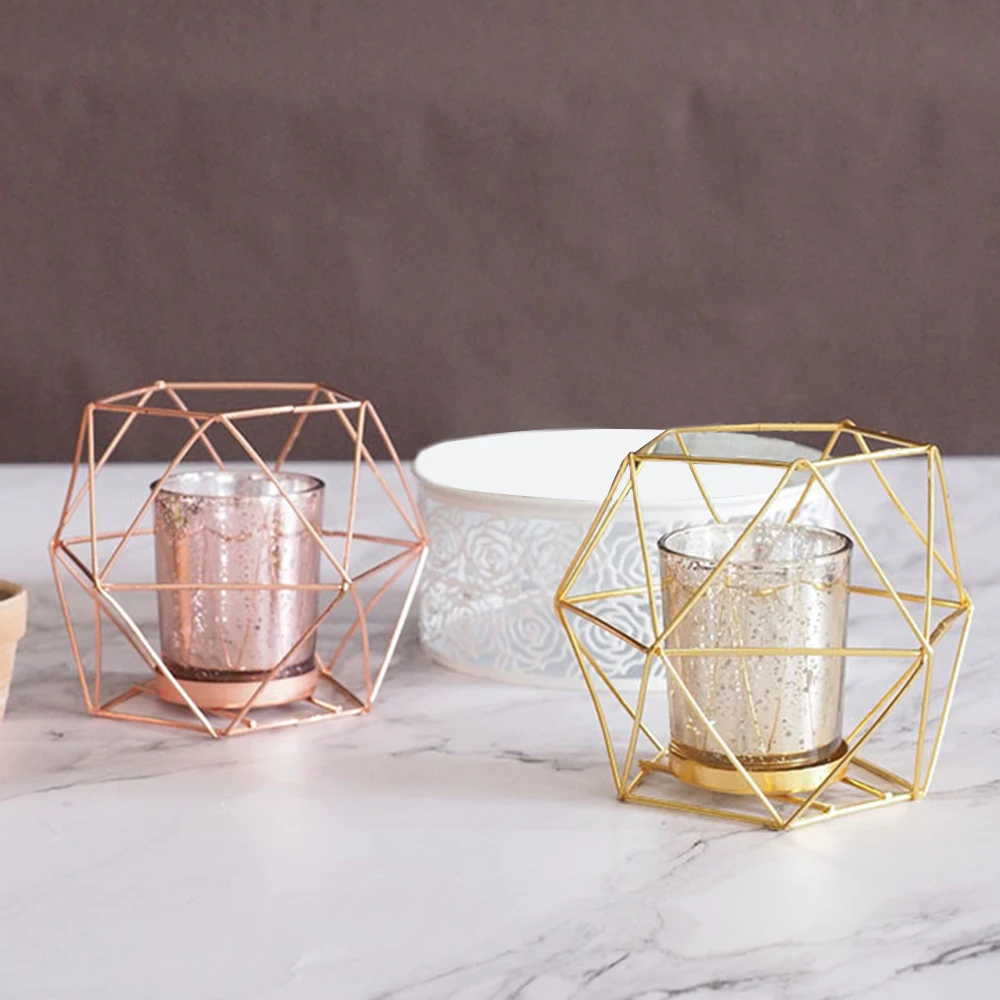 Творческий клетка свечи держатель металлические настольные лампы в форме стенд