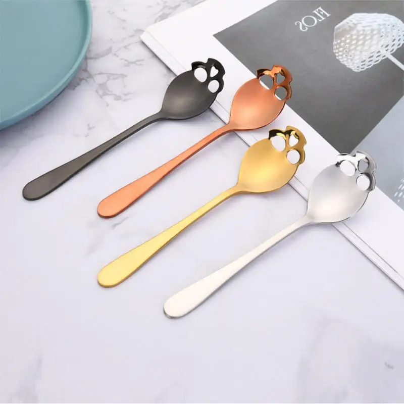 

Stainless Steel Coffee Scoop Skull Shape Dessert Spoon Food Grade Ice Cream Candy Tea Spoon Tableware Mixing Spoon Coffee Spoon