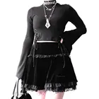 Кружевная мини-юбка с оборками по краям, в готическом стиле