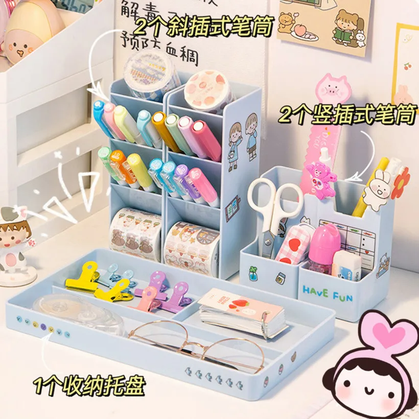 Pen Pencil Holder Case Desk Organizer For Office School Stationery Supplies Desktop Cosmetic Sundries Storage Holders Box | Багаж и сумки