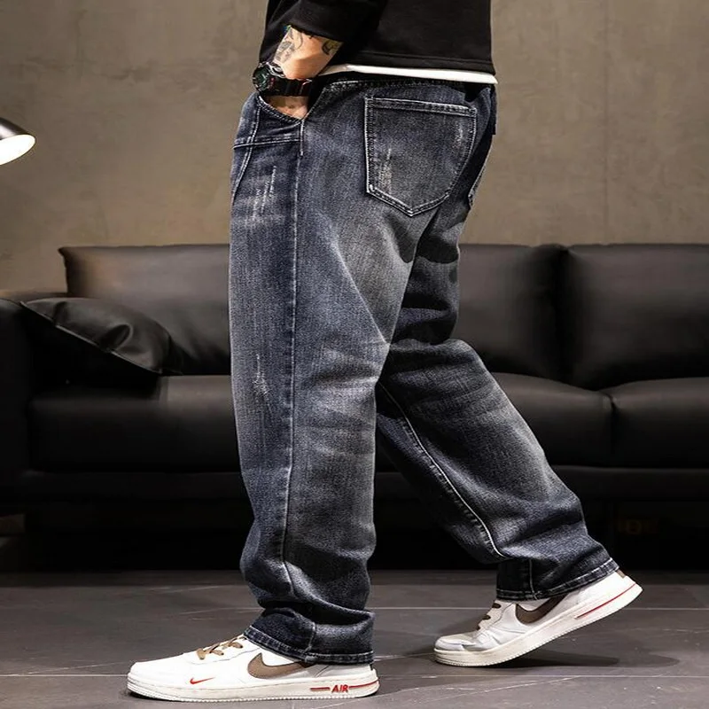 Men Jeans Mens Hiphop Baggy Denim Pants Straight-Leg Jeans Male Cowboy Clothing Cargo Trousers Size 28-44