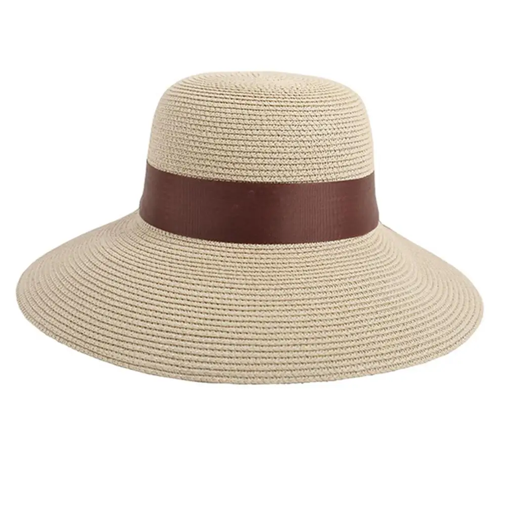Simple Summer Parent-child Floppy Sun Beach Straw Hat Large Brim For Women Cap Girls | Спорт и развлечения