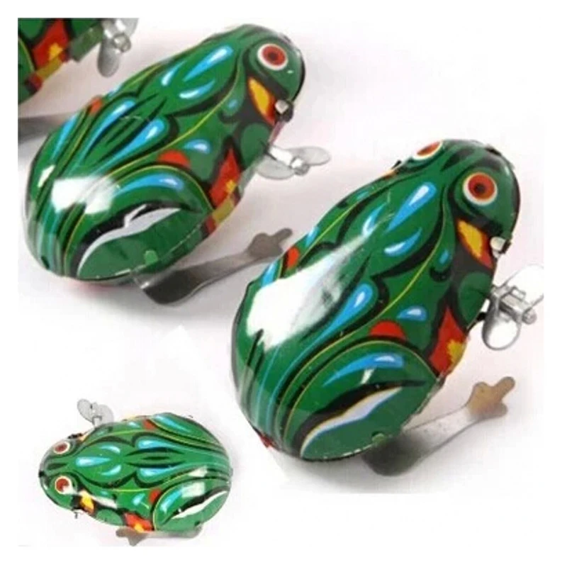 

Wind Up Toys Clockwork Iron Jumping Frog Vintage Toys Spring Up Children Toys for Tots Baby Frog Jump Up Exciting Collectibles