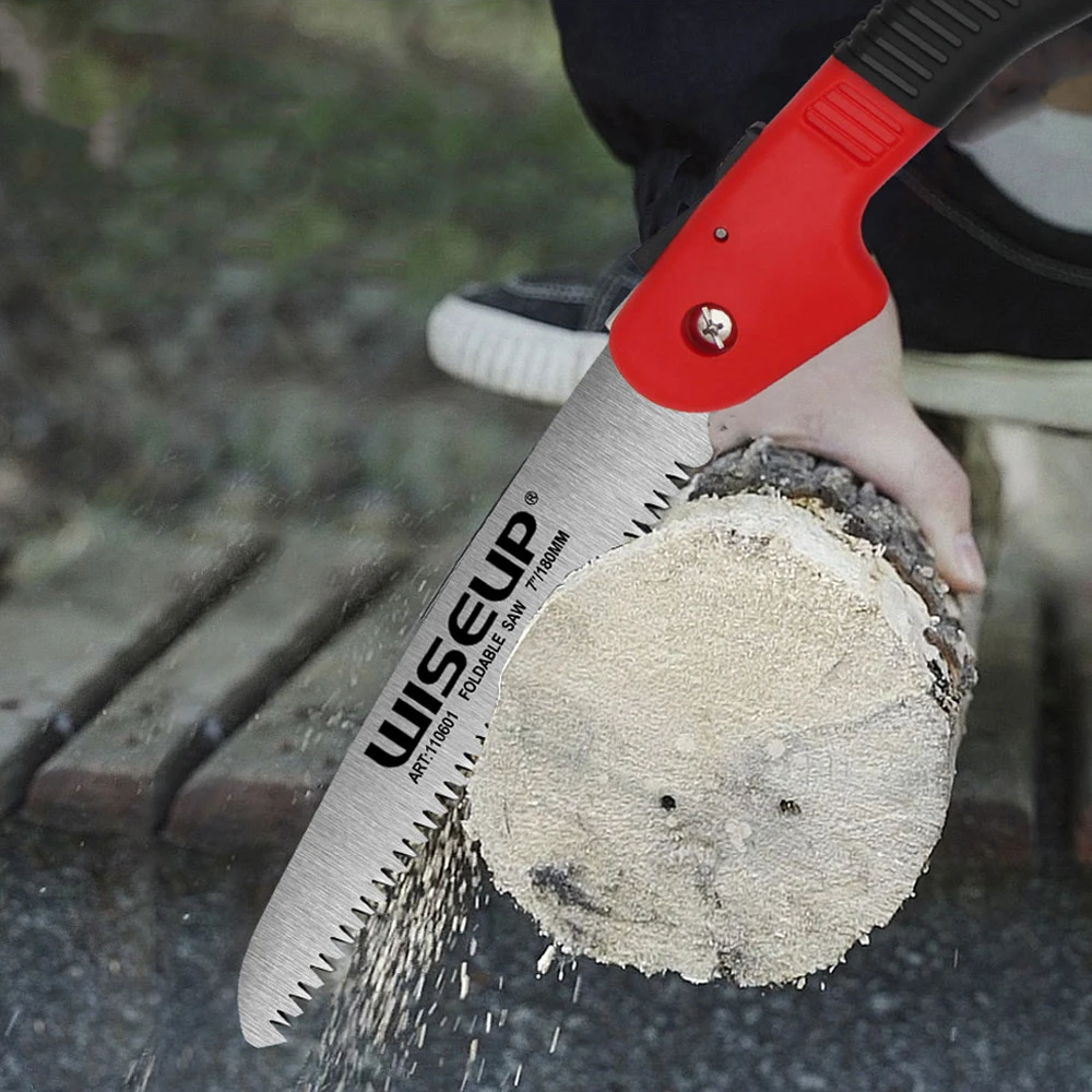 WISEUP 7 дюймов Пила Складная портативная пила для кемпинга с зубчатым замком лезвие
