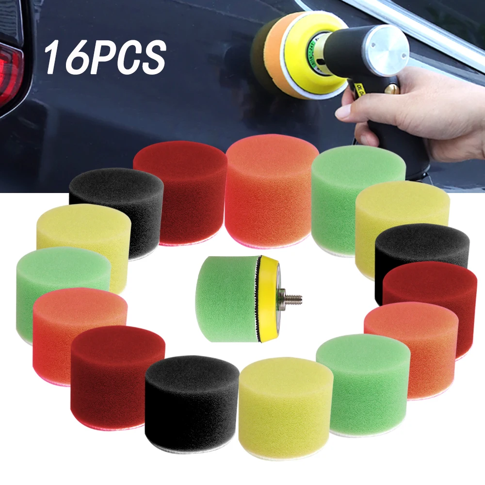 WENXING 16Pcs 2" 50mm Buffing Sponge Polishing Pad Kit Car Waxing Cleaning Tools for Polisher | Инструменты