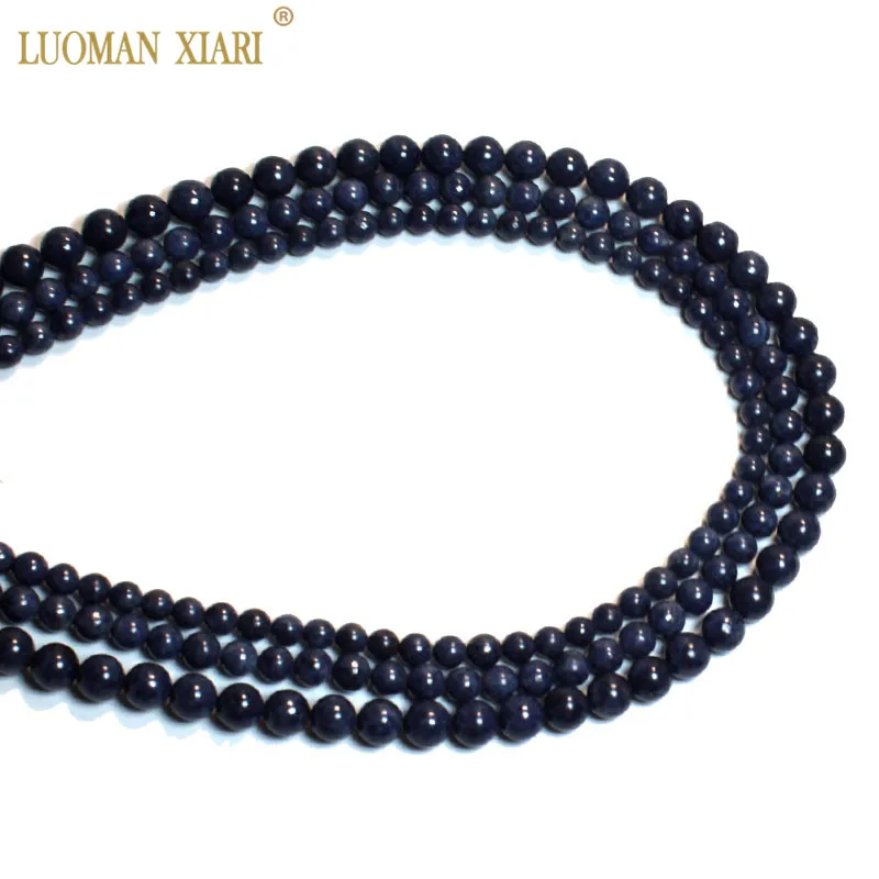 

Fine Rare AAA 100% Natural Sapphire Natural Gemstone Round Stone Beads For Jewelry Making DIY Bracelet Necklace 5/6/7mm