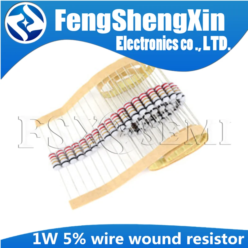 

50pcs/lot 1W 5% wire wound resistor Fuse winding resistance 0.1R 0.15R 0.33R 1R 2R 2.2R 3R 4.7R 5.1R 6.8R 10R 22R 47R 100R