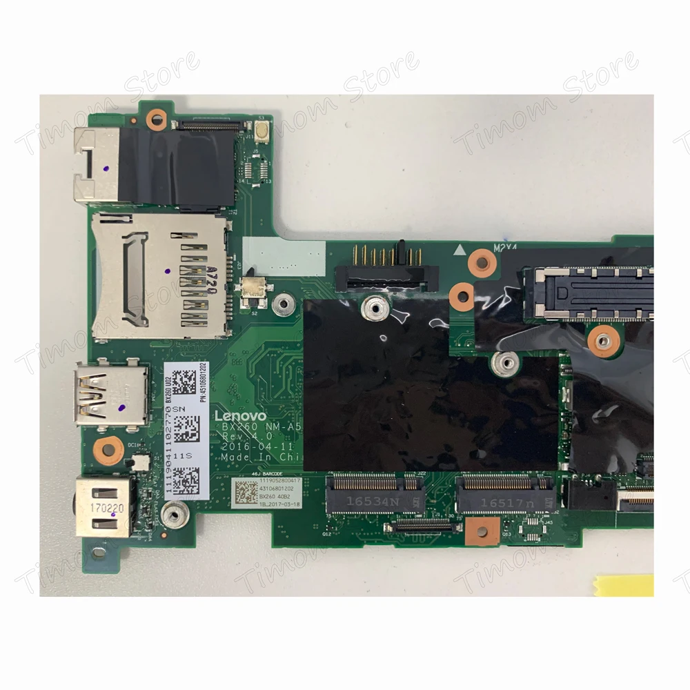 I5-6200U для ThinkPad X260 20F5 20F6 материнская плата ноутбука Lenovo BX260 NM-A531 100% полностью