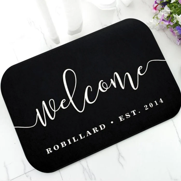 Элегантная современная каллиграфия индивидуальный коврик для двери шикарный