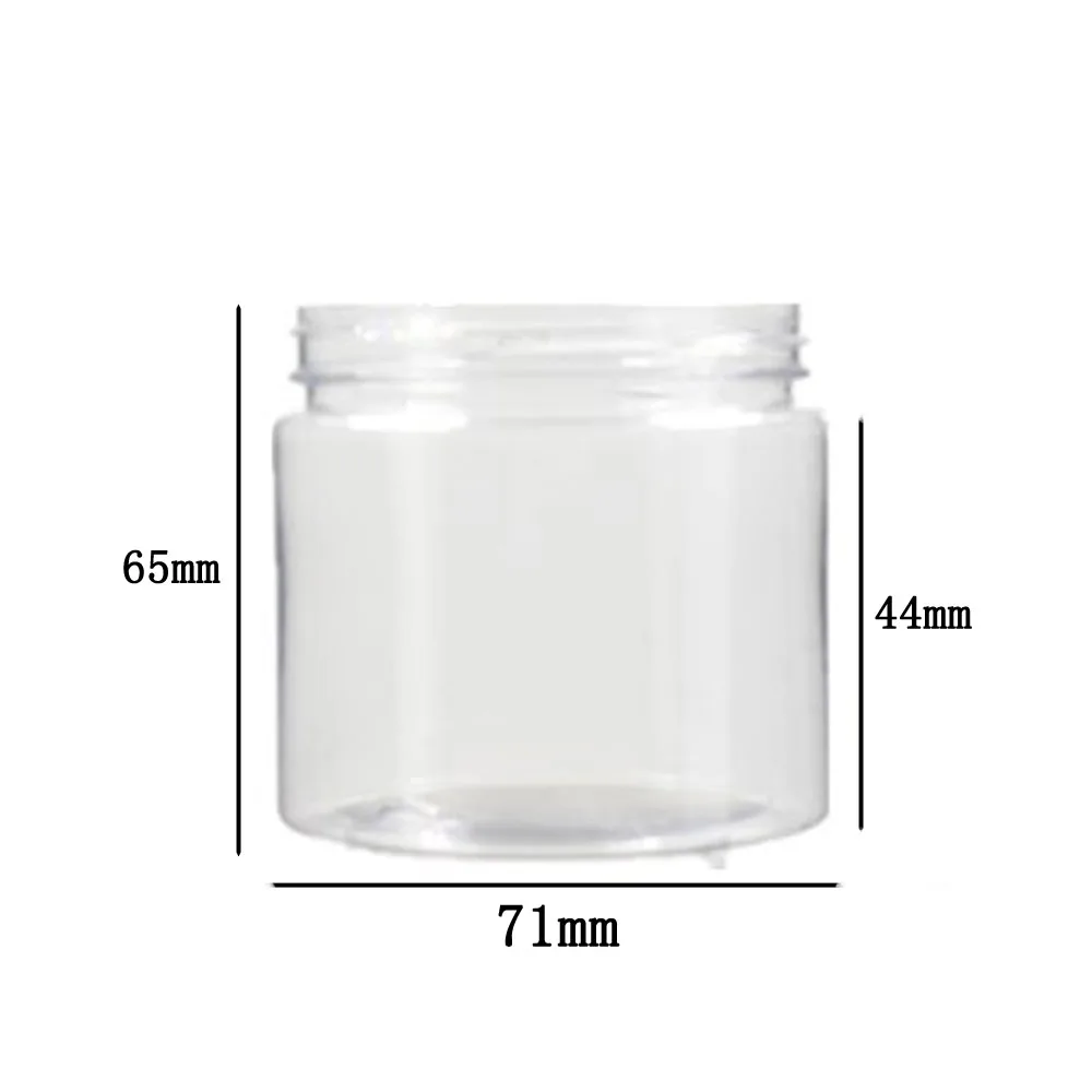 10 шт./лот 180 мл Прозрачная Круглая ПЭТ банка с белым/прозрачным пластиковым