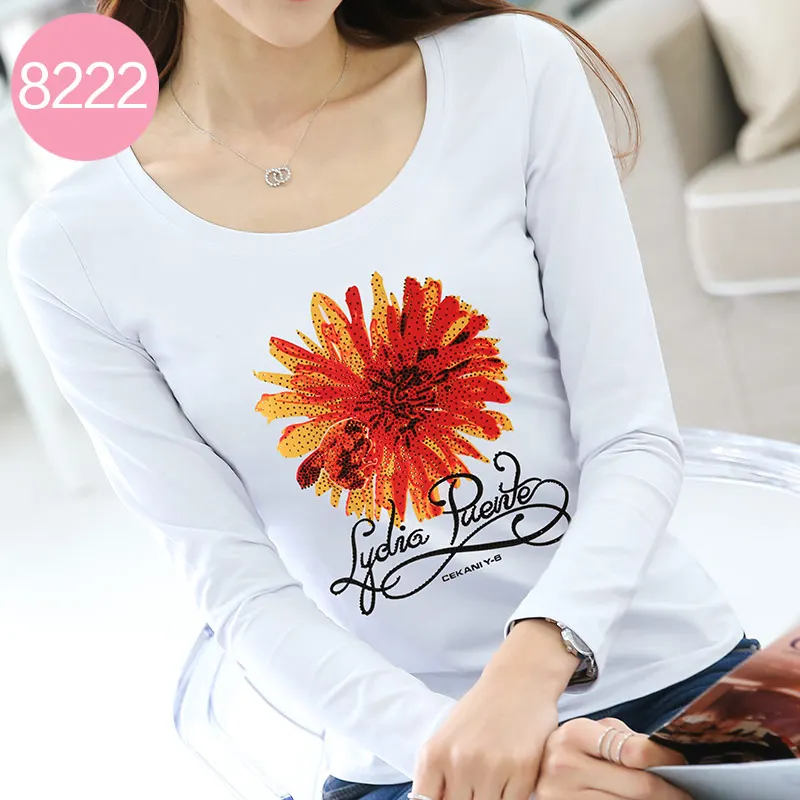 Женские футболки стразы Осенние Топы в стиле панк-рок женская футболка с