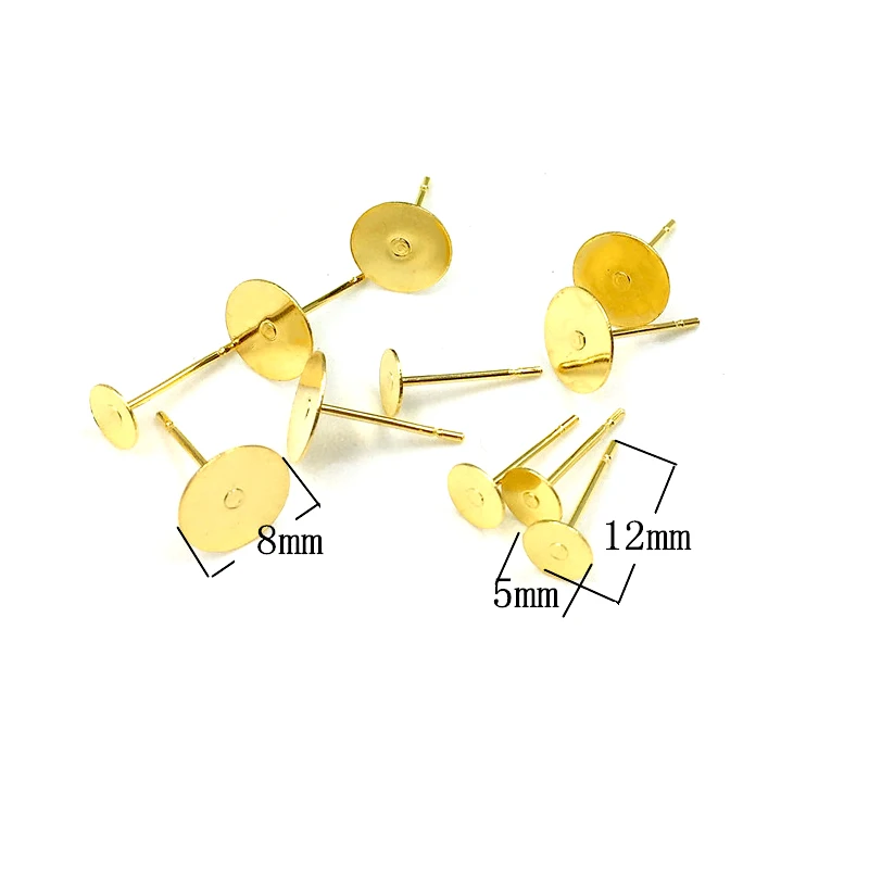 Пустая основа для сережек гвоздиков из нержавеющей стали с кабошоном размером 3 14