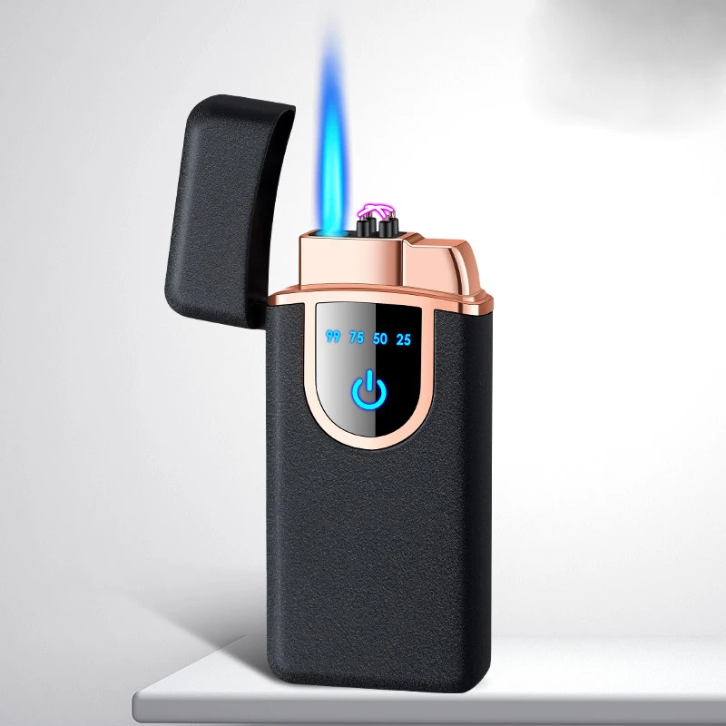 

NEW Windproof Metal Gas-electric Dual-use Lighter USB Rechargeable Lighters Butane Gas Cigarette Cigar Lighter Gadgets For Men
