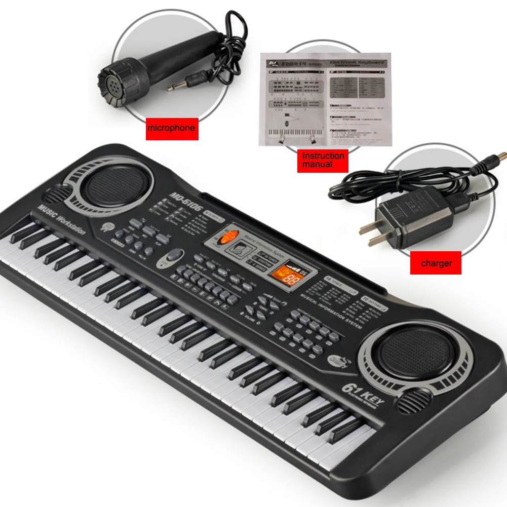 Музыка обучающая игрушка 61 Ключи электронное пианино дети музыкальная для детей