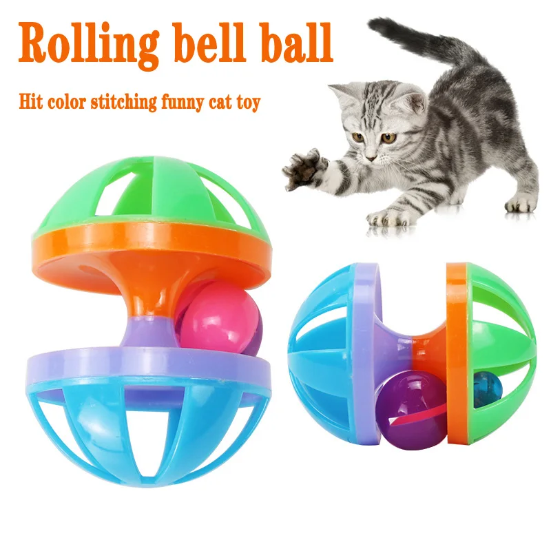 

1 Piece of pet cat toy, ball, bell, ball, funny cat toy, funny shaped plastic cat chasing interactive toy, cat bell toy, pet sup