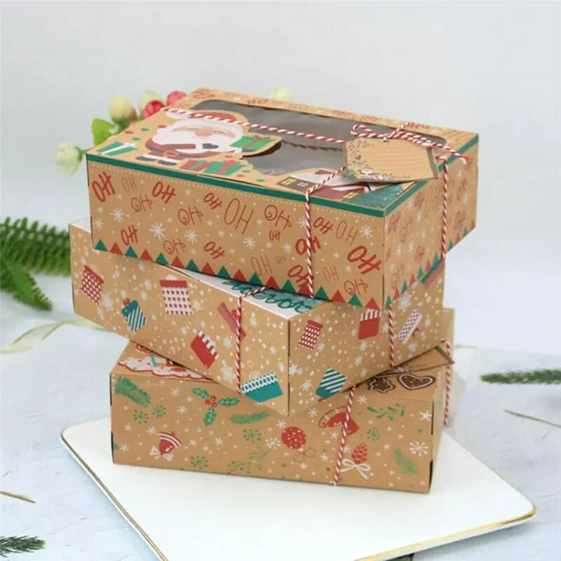 

24 Christmas Candy Cookie Boxes Bakery Gift Boxes Cupcake Muffin Cake Boxes