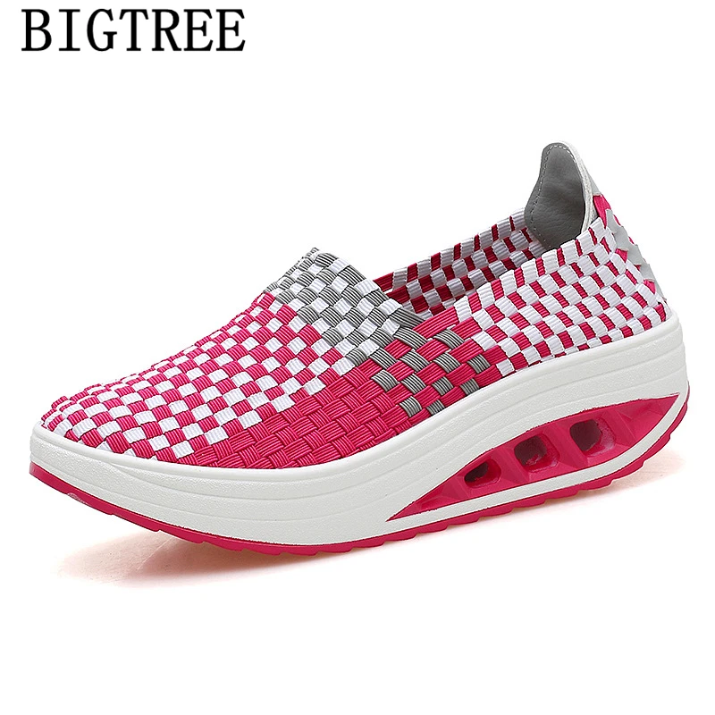 Womens Platform Sneakers Casual Shoes Women Wedge Vulcanized Brand Braid Wedges For Designer | Обувь