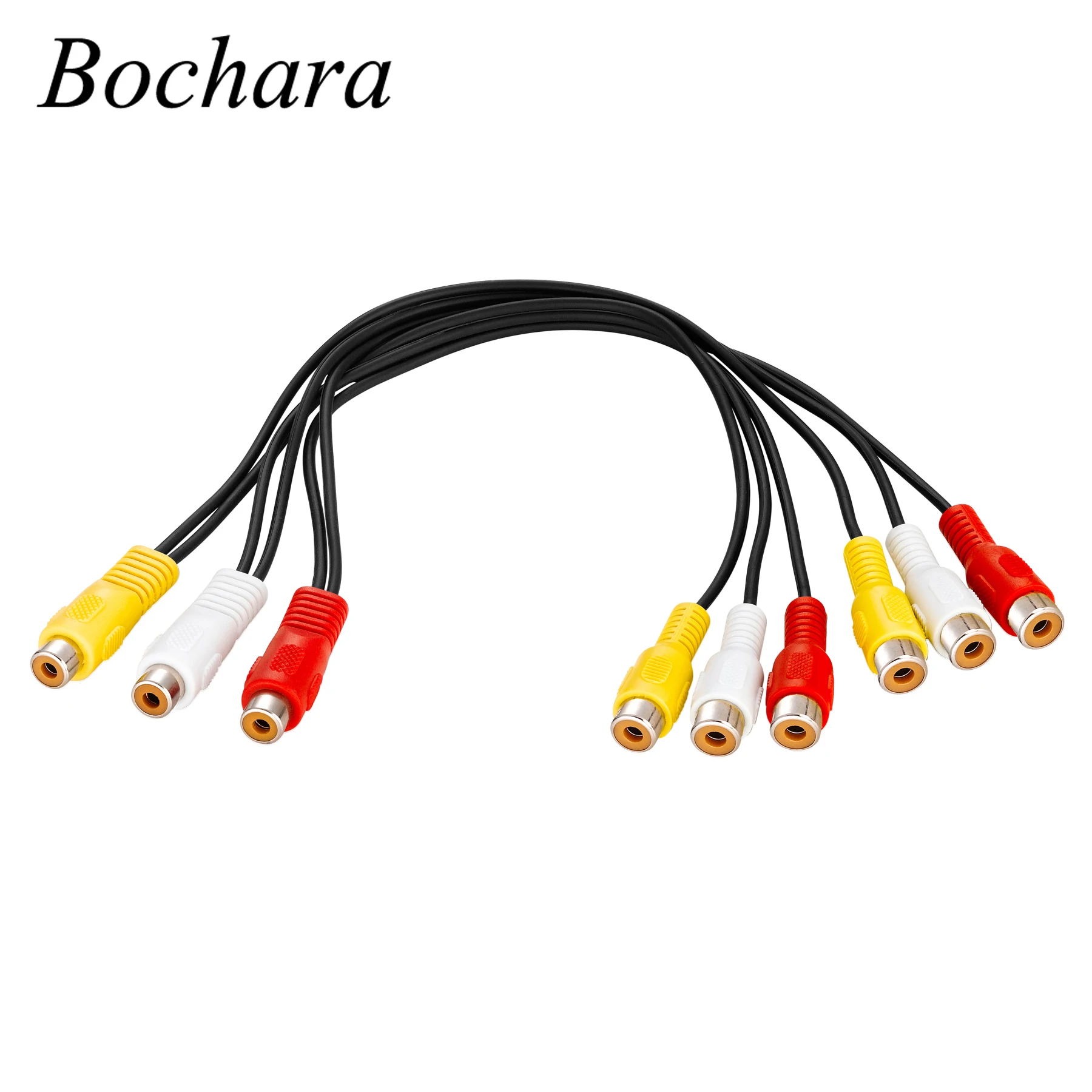 

Разветвитель аудио и видео Bochara 3RCA «мама» на 2x3RCA «Мама» и Удлинительный кабель длиной 20 см и 30 см