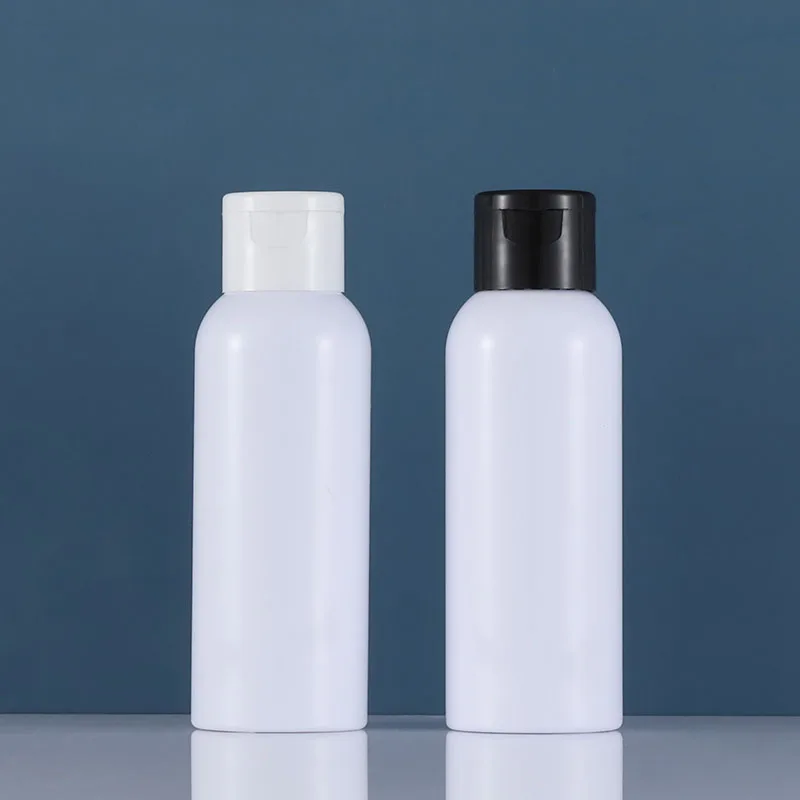 100ml прозрачный/белая бутылочка PET пластмассы Флип с завинчивающейся крышкой