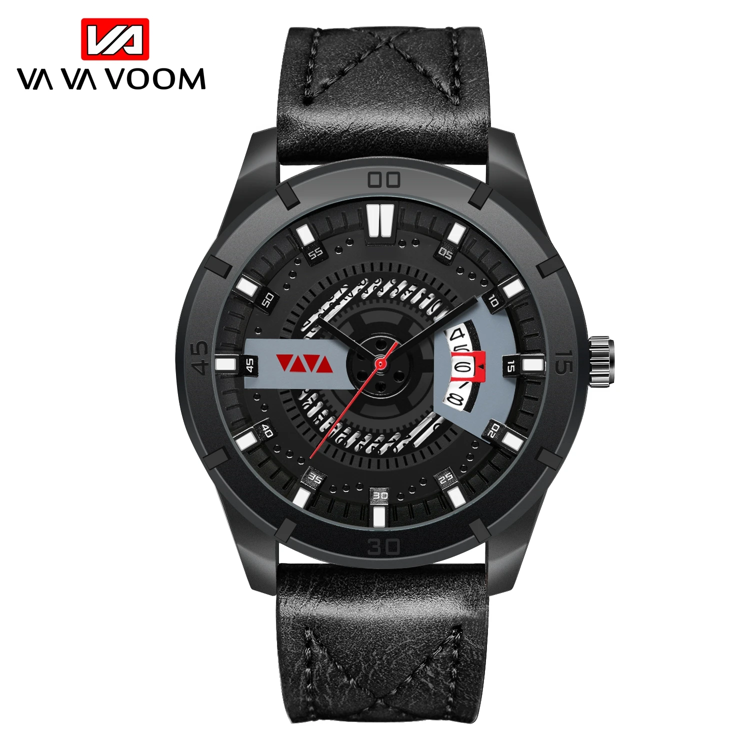 

Дизайн Топ Роскошные брендовые модные черные календарь Кожа Водонепроницаемый кварцевые мужские наручные часы Relogio Masculino подарки набор