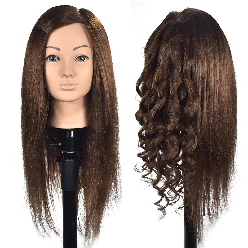 Голова манекена парикмахерской с 60% натуральными волосами для причесок