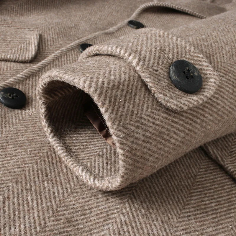 Новое двухстороннее шерстяное пальто albaka ветровка мужское двубортное средней