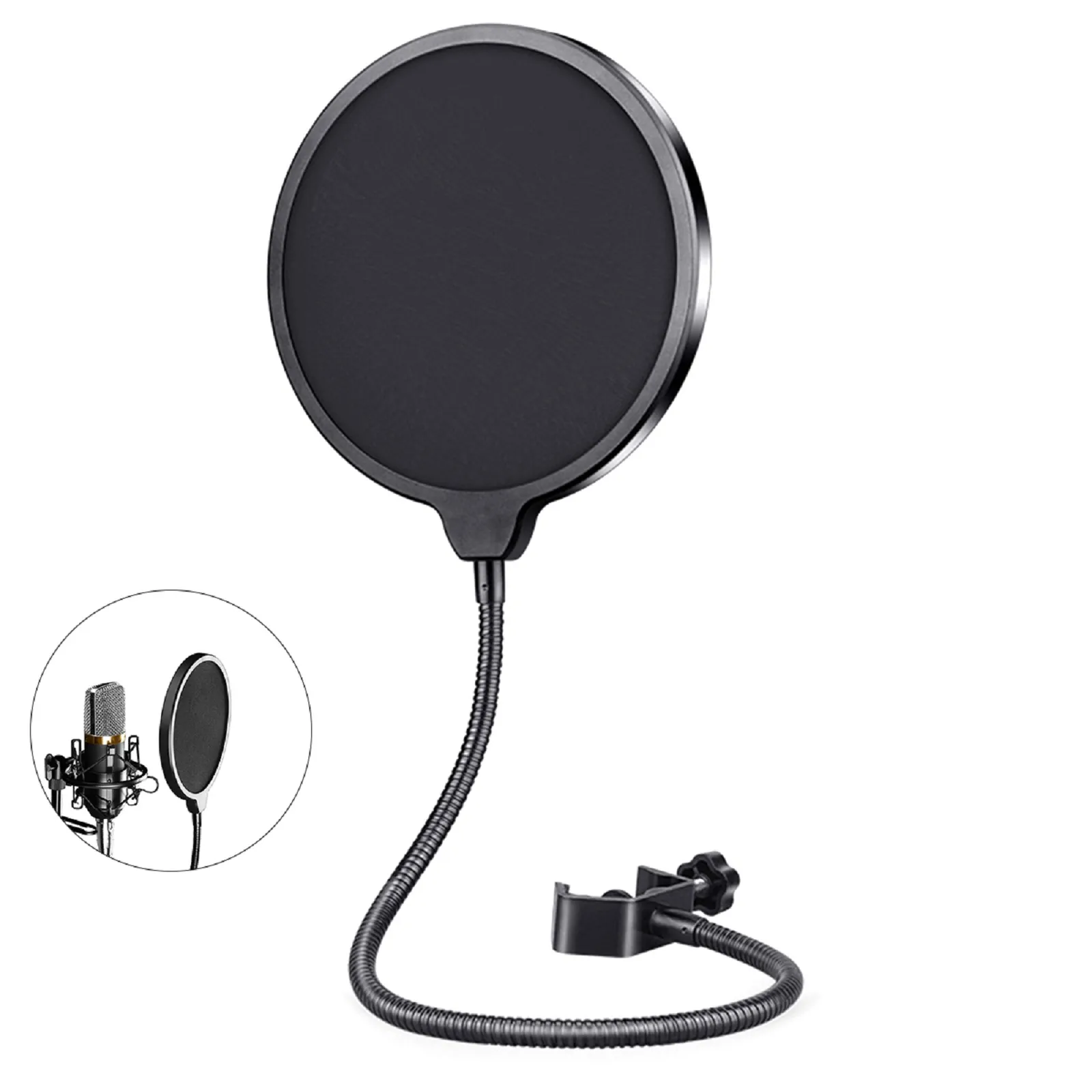 

New Microphone Pop Filter Large Double-Layer Microphone Recording Wind Pop Screen Mic Shield Pop Microphone Accessories