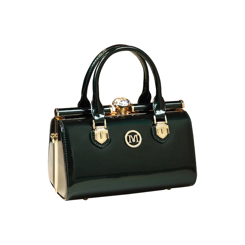 

Large Capacity Doctor Bag Small Fashion Messenger Bag 2020 New Autumn and Winter Bright Leather Women's Bag Shoulder Handbag